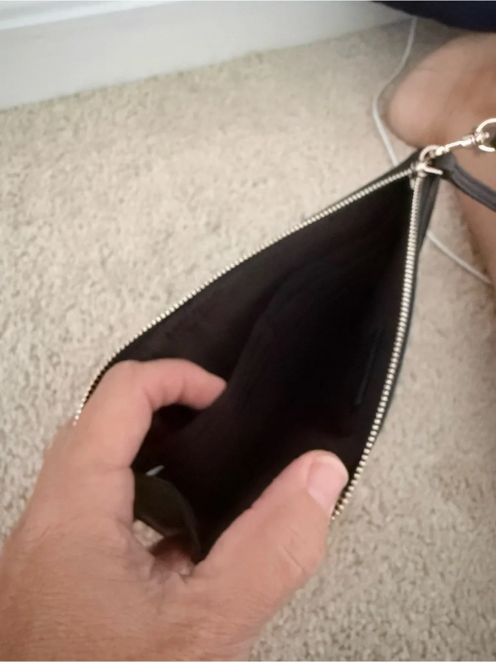 kate spade Black Leather Zip Wristlet Clutch